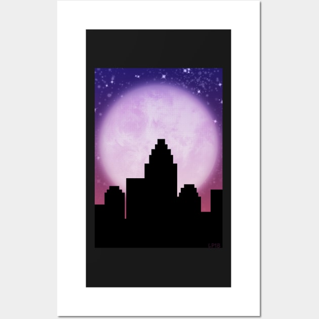 Supermoon in the City Wall Art by LaurenPatrick